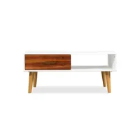 table de salon bois d'acacia massif 90x50x40 cm