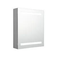 armoire de salle de bain à miroir led gris béton 50x14x60