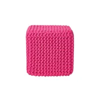 homescapes pouf cube tressé en tricot - rose fuchsia sf1670b