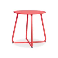 table ronde métal - couleur rouge 2485