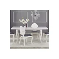 table salle a manger baroque blanche avec rallonge vilta 599