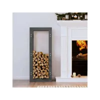 support pour bois de chauffage porte-bûches - abri de stockage pour jardin - gris 41x25x100 cm bois de pin meuble pro frco87028