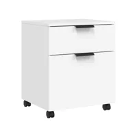 classeur mobile, armoire de bureau avec roues blanc 45x38x54 cm bois d'ingénierie lpw4037 meuble pro