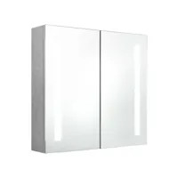 vidaxl armoire de salle de bain à miroir led gris béton 62x14x60 cm