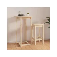 table haute table de bar - mange-debout 60x60x110 cm bois massif de pin meuble pro frco79709