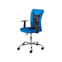 paris prix - fauteuil de bureau gaspard 89-99cm bleu & noir