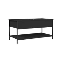 table de salon noir 100x50x50 cm bois d'ingénierie et métal