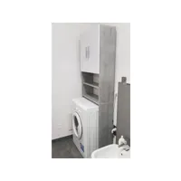 meuble lave-linge étagère de salle de bain 190x60cm béton gris