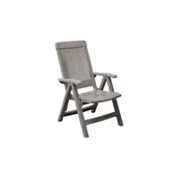 grosfillex fauteuil dossier réglable fidji 3 - taupe gro3100039501558