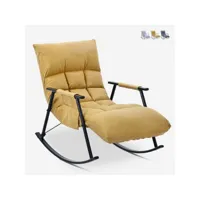 fauteuil à bascule en tissu dossier repose-pieds inclinables maryland - jaune