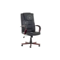 fauteuil massant - chaise de bureau - cuir noir - diamond 1524