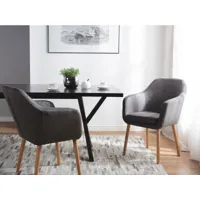chaise avec accoudoirs en cuir pu gris yorkville 78661