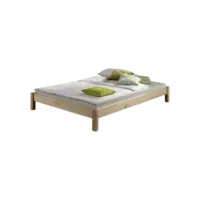 lit futon simple pour adulte taifun 120 x 200 cm, 1 personne, 1 place et demi, pin massif vernis naturel