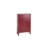chiffonnier rouge meuble chinois 15 tiroirs - pekin - l 63 x l 26 x h 105 cm - neuf