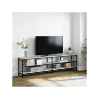 meuble tv de salon  armoire télévision  banc tv sonoma gris 180x30x50 cm bois d'ingénierie et métal -neww57159