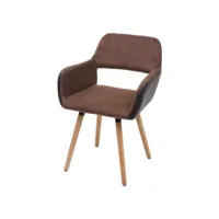 chaise de salle à manger hwc-a50 ii, design rétro années 50 ~ similicuirtissu, marron clair, pieds clairs