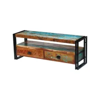 meuble tv, banc tv, meuble de rangement bois de récupération massif meuble pro lww40967