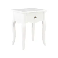 table de chevet  bout de canapé  table d'appoint chevet blanc 40 x 30 x 50 cm bois de pin massif -neww86527
