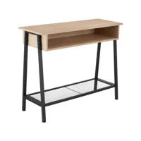tectake table console en bois et acier 100 x 35 x 80,5 cm 404721