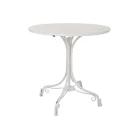 table haute, table de bar ronde en métal coloris blanc  - diamètre 80 x hauteur 78 cm
