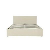 cadre de lit edgar avec sommier relevable à lattes en tissu -  beige, largeur - 160 cm