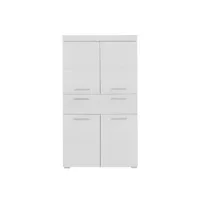 amanda - meuble de salle de bain mélaminé - meuble commode. blanc brillant. l-h-p : 73 - 132 - 31 cm