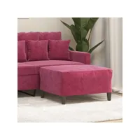 repose-pied, tabouret pouf, tabouret bas pour salon ou chambre rouge bordeaux 70x55x41 cm velours lqf62579 meuble pro