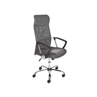 fauteuil de bureau réglable en hauteur, structure en métal et assise en éco-cuir gris, 62x66x115-125 cm, avec roulettes 8052773798457