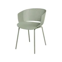 chaise moderne avec accoudoirs en polypropylène et métal nova-couleur vert amande