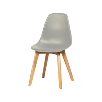 sacha lot de 4 chaises de salle a manger gris - pieds en bois hevea massif - scandinave - l 48 x p 55 cm 16150gr