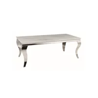 table basse baroque métal & céramique blanc 120cm bolti 389
