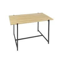 table basse en bois et métal kalo - marron et noir