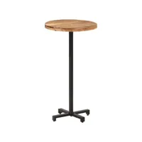 table cuisine - table de bar ronde ø60x110 cm bois d'acacia massif