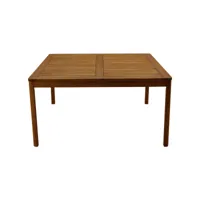 table de jardin carrée en bois massif l140 cm akis