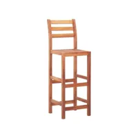 chaises de bar lot de 2 bois d'acacia solide