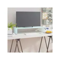 meuble tv support pour moniteur  banc tv 70 x 30 x 13 cm verre blanc meuble pro frco60156