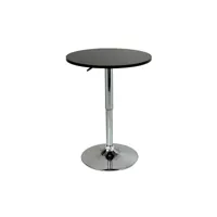 table haute en mdf et acier chromé réglable en hauteur noir helloshop26 19_0000376