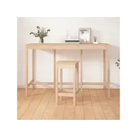table haute table de bar - mange-debout 180x80x110 cm bois massif de pin meuble pro frco86709
