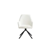 chaise scandinave pivotante à 180° pour salle à manger, chaise de bureau-blanc