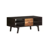table basse table de salon  bout de canapé 100x50x45 cm bois de récupération massif meuble pro frco49641