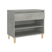 moderne armoire à chaussures gris béton 70x36x60 cm bois d'ingénierie - meuble étagère à chaussures