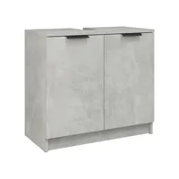 armoire de bain gris béton 64,5x33,5x59 cm bois d'ingénierie