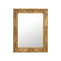 miroir mural style baroque  miroir déco pour salle de bain salon chambre ou dressing 50x60 cm doré meuble pro frco96430