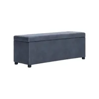 banquette pouf tabouret meuble banc avec compartiment de rangement 116 cm gris synthétique daim helloshop26 3002113