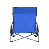 vidaxl chaises de plage pliables 2 pcs bleu tissu