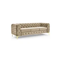 darcy - canapé chesterfield 3 places en velours beige darcy-3-bei