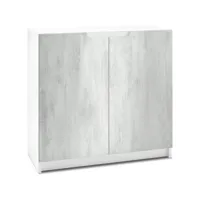 armoire de bureau  blanc mat/ en aspect béton (hxlxp): 78 x 82 x 37