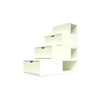 escalier cube de rangement hauteur 100 cm  ivoire esc100-iv