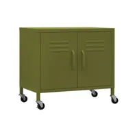 armoire de rangement, rangement de bureau vert olive 60x35x56 cm acier efe44375