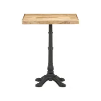 table de bar, table haut, table de cuisine 60x60x77 cm bois de manguier brut togp21095